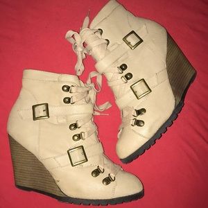 Women's military style booties.